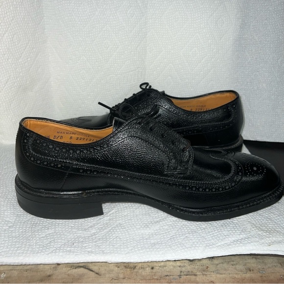 New Iron Age By Bostonian 8.5 D/B Black Wingtip Dress Safety Shoes - Picture 8 of 13